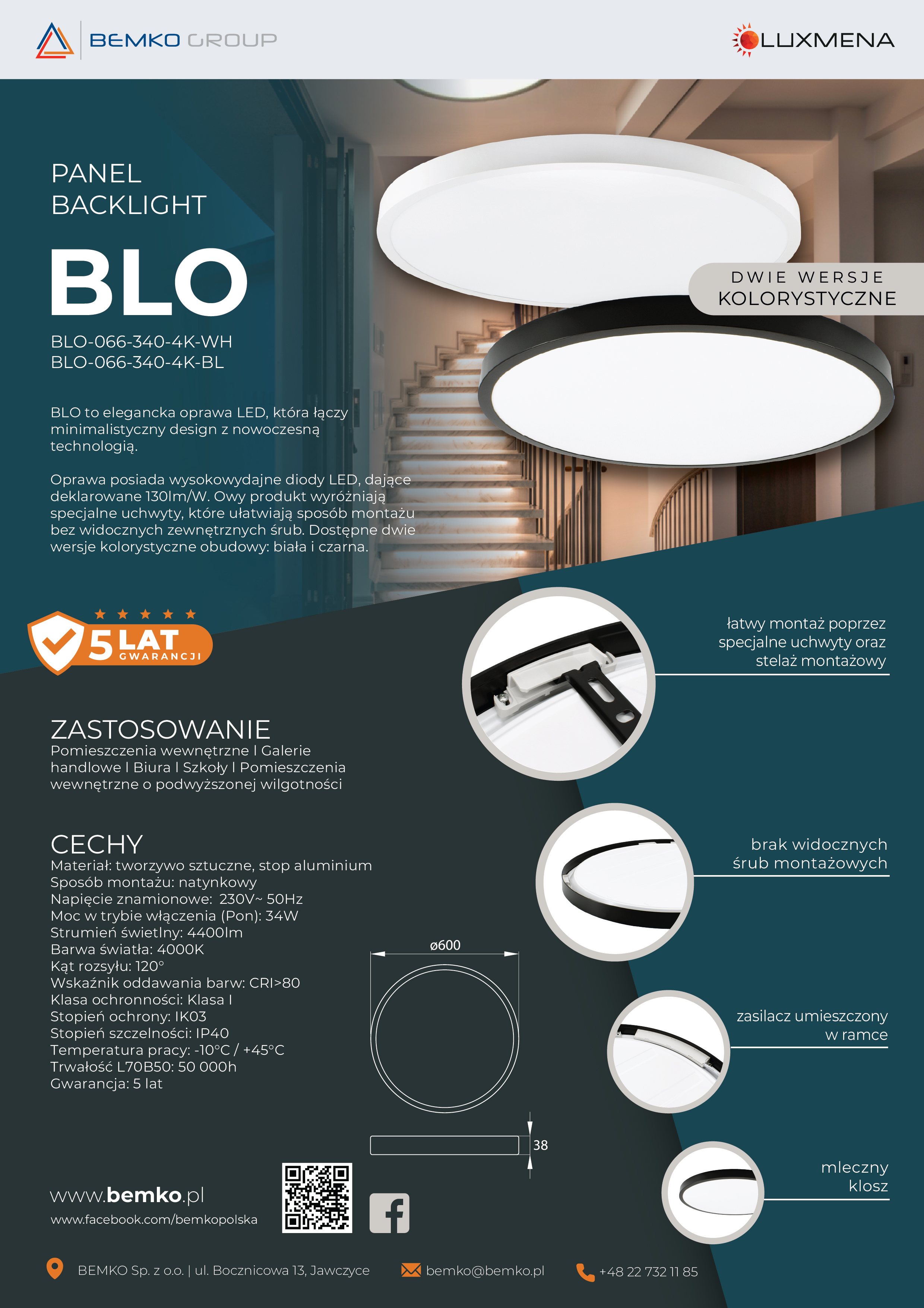 Panel BLO: 4400 lumenów i 5 lat gwarancji w minimalistycznym wydaniu